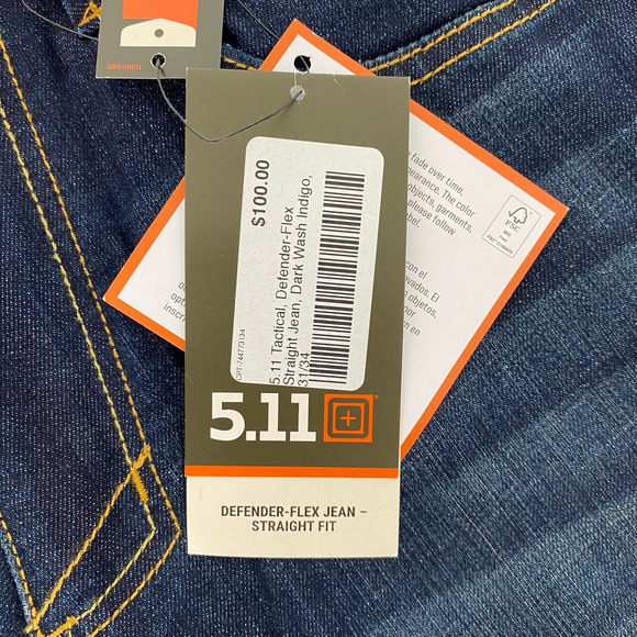 5.11 Tactical Defender-Flex Jeans Men’s 31x34 Blue Straight Fit - Picture 12 of 12